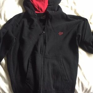 Fox racing zip up hooded sweatshirt